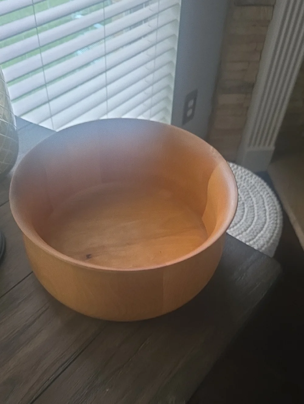 Williams Sonoma light brown wooden decorative bowl